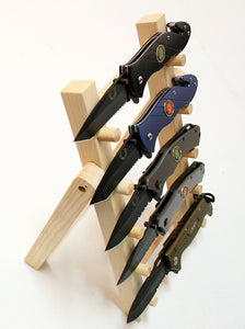 New Folding Stand For Knives Wooden Display