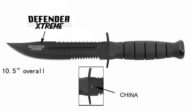 10.5" Hunting Knife With Nylon Sheath & Blade Sharpener Heavy Duty