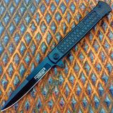 7.5"  Black Folding Spring Assisted Knife Stainless Steel New