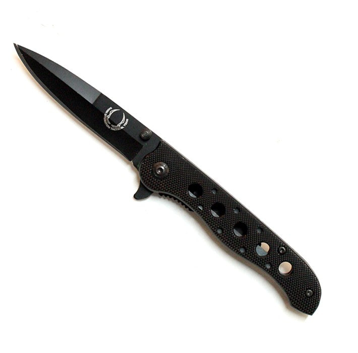 7" Black Folding Spring Assisted Knife Stainless Steel Tactical