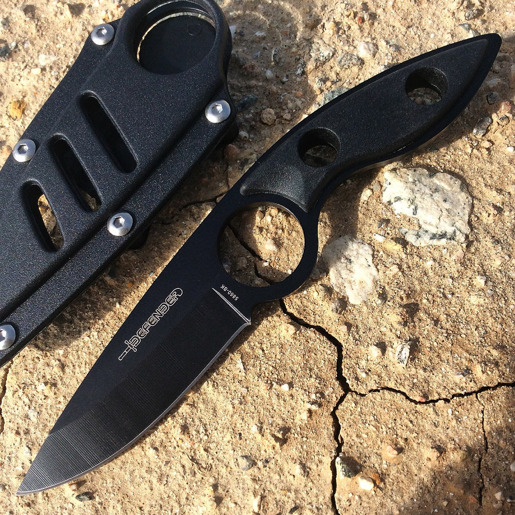 7" Skinner Knife with Sheath All Black