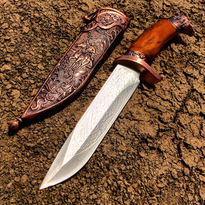 11" Dagger with Sheath Copper Color & Eagle Design