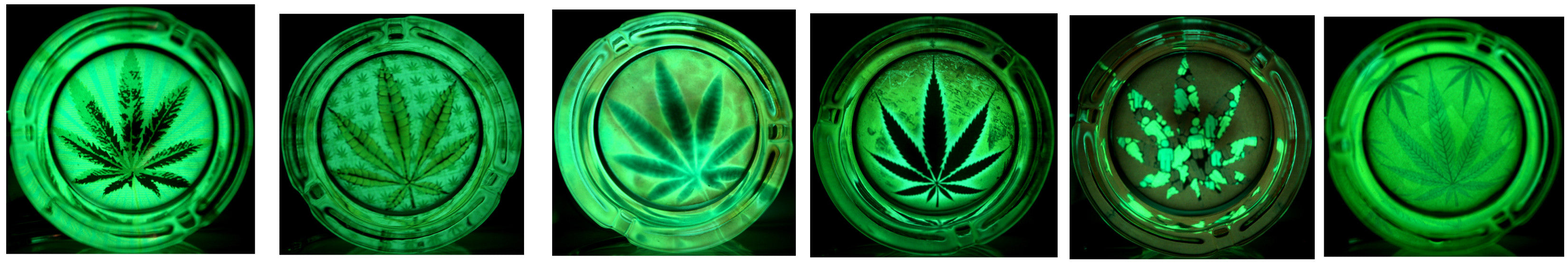 Glass Ashtray Glow in the Dark