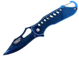 6.5" Defender Xtreme Spring Assisted Reflective Blue Knife with Keychain Clip