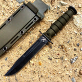 Green 6" Mini Survival Knife with Chain Holder & Sheath