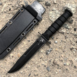 Black 6" Mini Survival Knife with Chain Holder & Sheath
