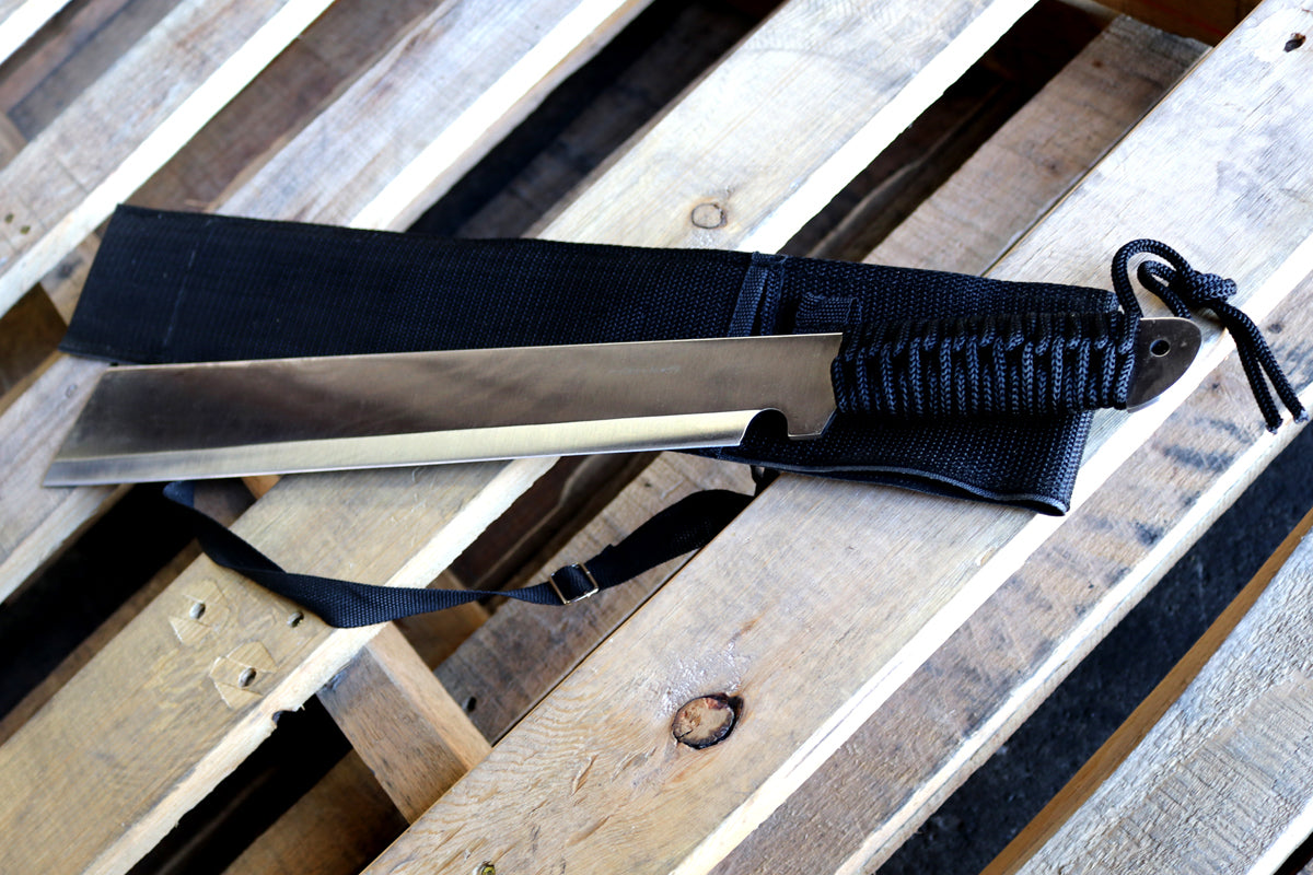 20" Machete Full Tang with Black Sheath And Strap