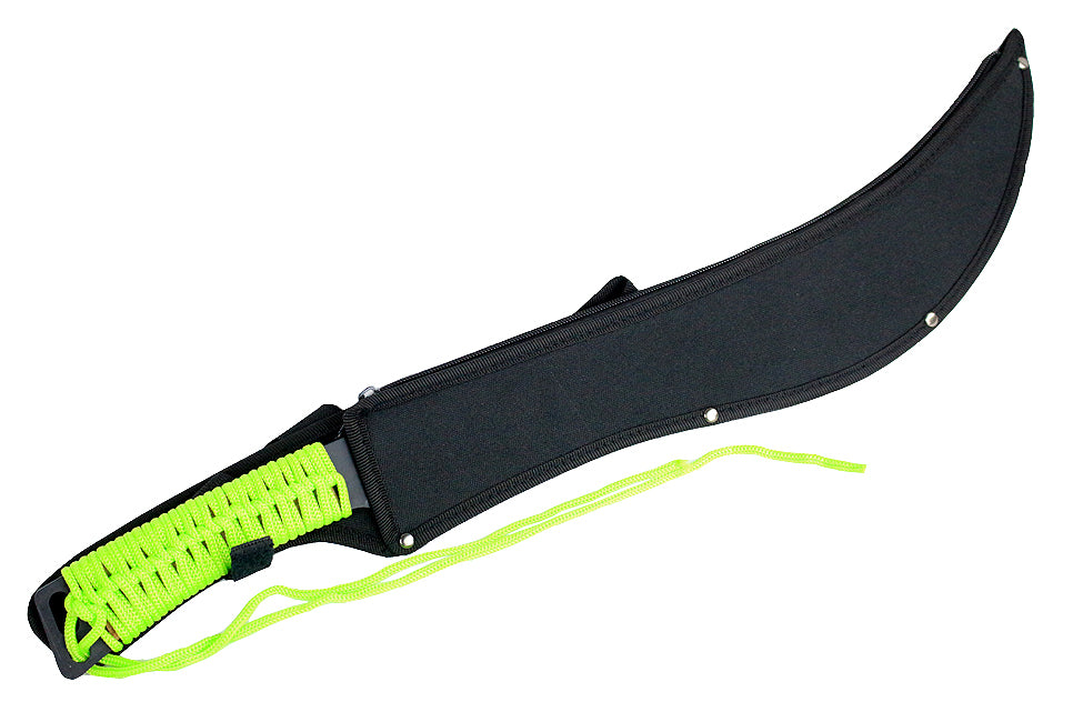 24" Full Tang Zomb-War Hunting Sword with Green Handle & Sheath