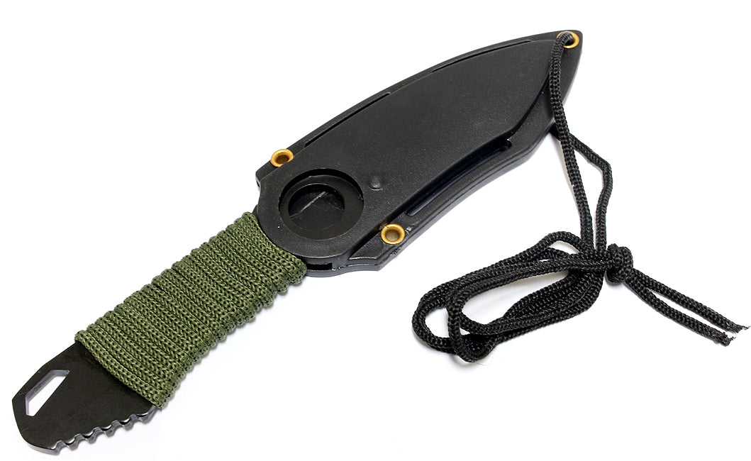 7" Full Tang Hunting Knife Black Stainless Steel Sheath