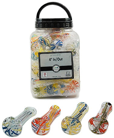 4" Glass Hand Pipe - Buy More Save More (35 = $2.43 each)