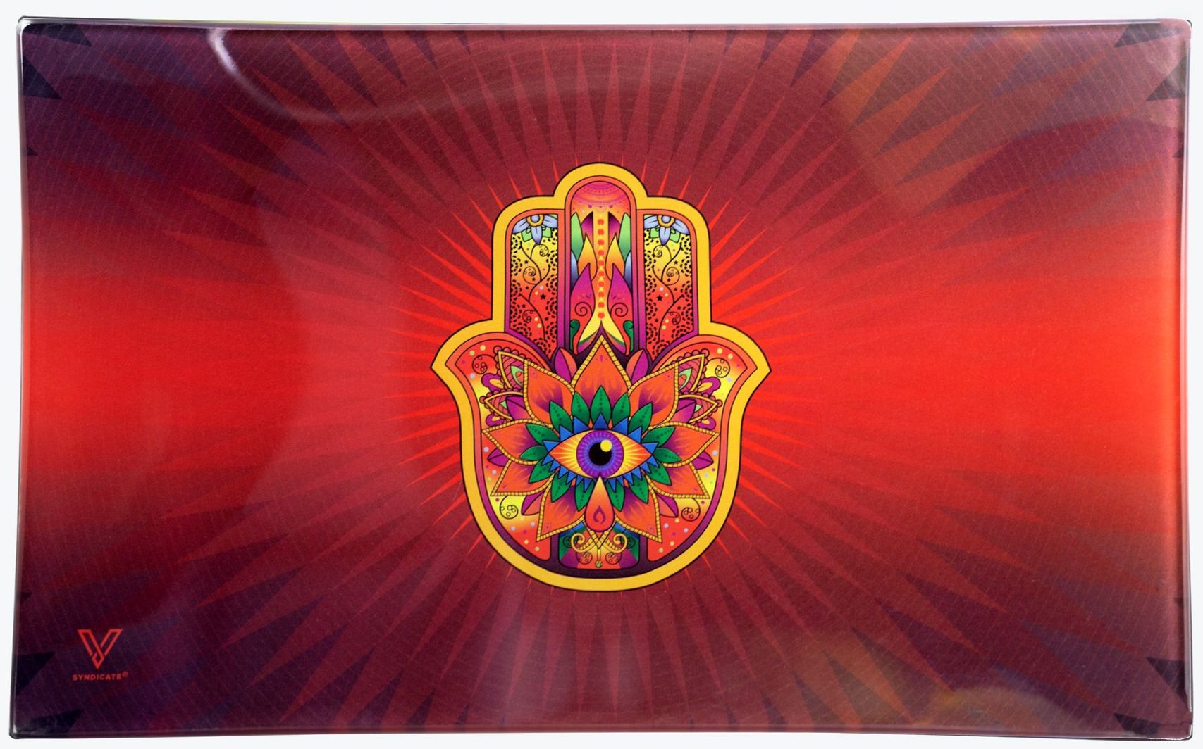 V. Syndicate Hamsa Red Glass Tray