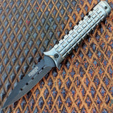 9" Defender Xtreme Collection Grey Folding Spring Assisted Knife  with Belt Clip