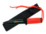 11" Zombie War Red Cord Wrapped Handle Hunting Knife with Sheath