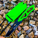 6.5" Zombie-War Skinner Hunting Outdoor Knife with Nylon Corded Whistle Sheath