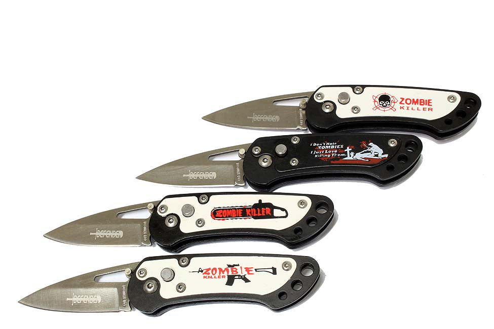 12 Piece Set of 5" Mini Zombie Killer Folding Knife (S/A)