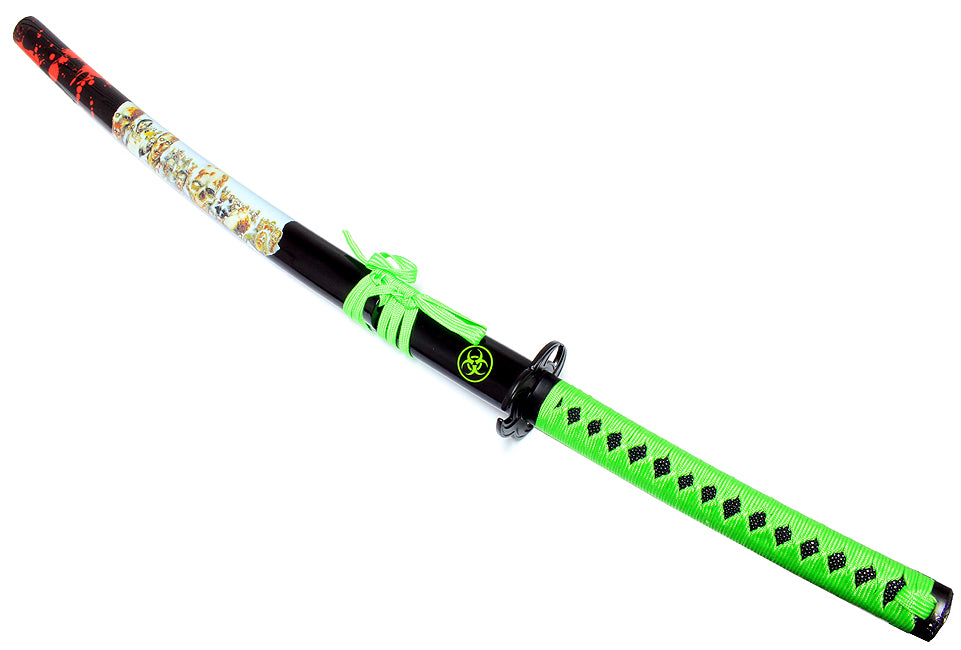 40" Zombie-War Katana Samurai Sword with Zombie Design Sheath New