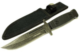 9" Defender Stainless Steel Hunting Knife with Stone Washed Blade