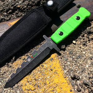 9" Zomb-War Stainless Steel Hunting Knife with Stone Washed Blade