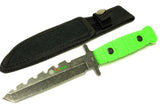 9" Zomb-War Stainless Steel Hunting Knife with Stone Washed Blade