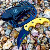 5.75" Zomb-War Yellow Boot Skinner Knife with Sheath