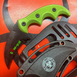 5.75" Zomb-War Green Boot Skinner Knife with Sheath