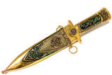 11" Gold Color Mongolian Dagger with Sheath