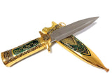 11" Gold Color Mongolian Dagger with Sheath
