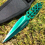 8" Defender Green Flame Throwing Knife with Sheath