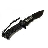 9" Zombie-War Stainless Steel Hunting Knife with Black Handle