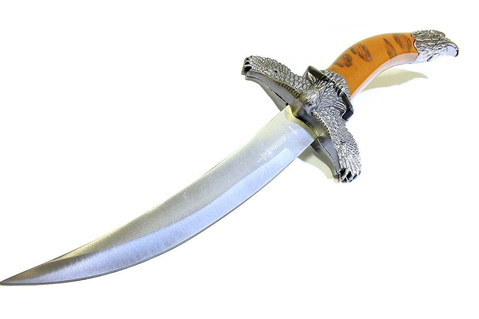 14" Brown Eagle Mongolian Dagger with Sheath