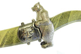 13.5" Green Bear Mongolian Dagger with Sheath