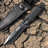 8" Defender Xtreme Hunting Knife with Sheath Black