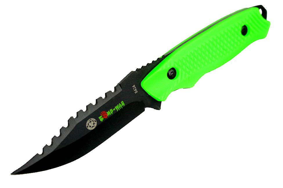 8" Zomb-War Rambo Hunting Knife with Sheath Green