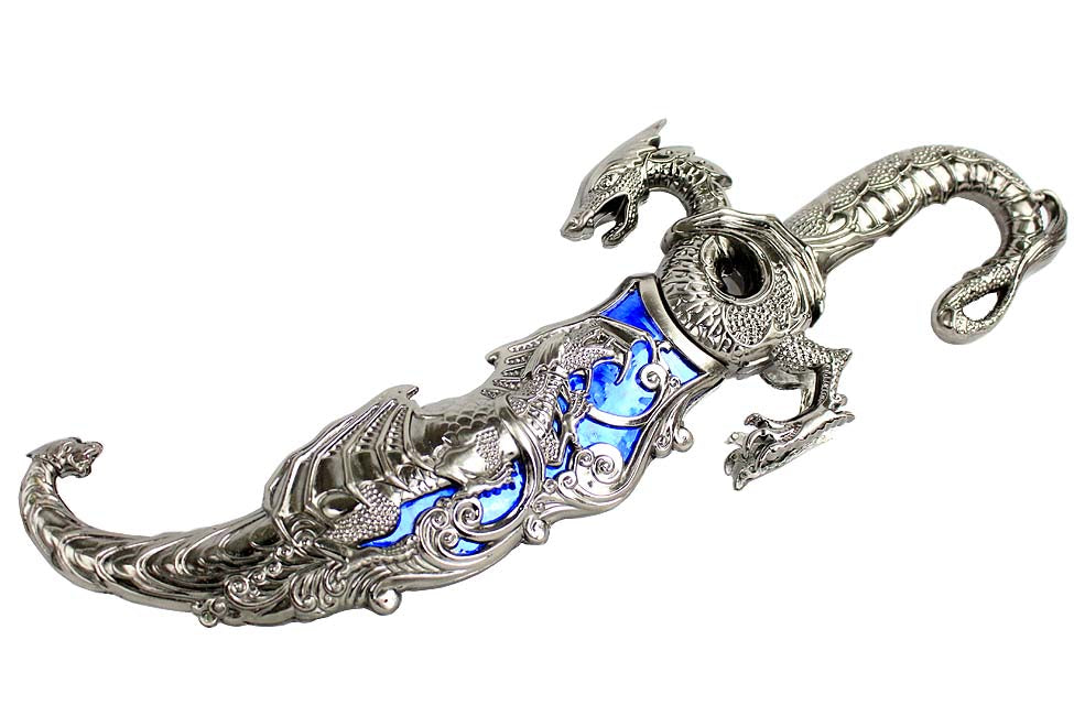 17" Collectible Fantasy Blue Dragon Dagger