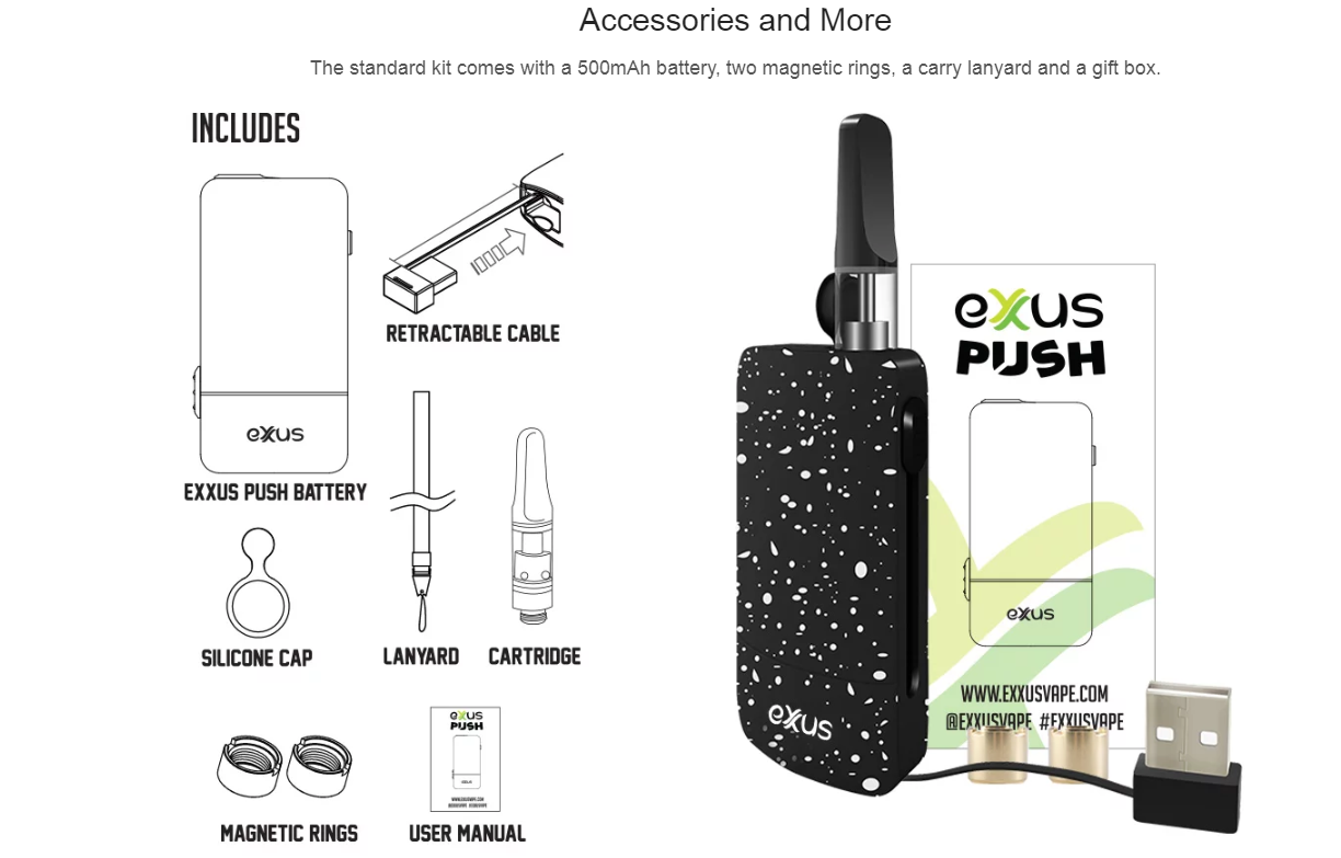 Exxus Push Cartridge Vaporizer by Exxus Vape