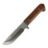 9.5" Hunt-Down Full Tang Hunting Knife Fixed Blade Wood Handle Stainless Steel