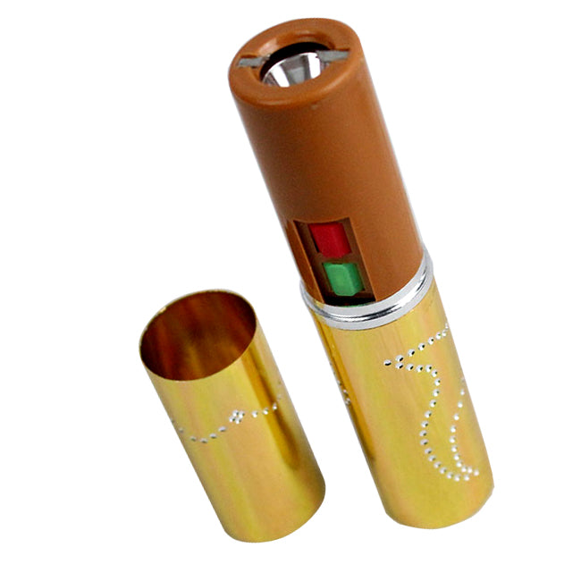 Gold Lipstick Stun Gun with Flashlight