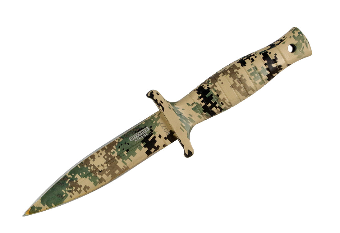 9" Defender Xtreme Desert Camo  Hunting Knife with Sheath