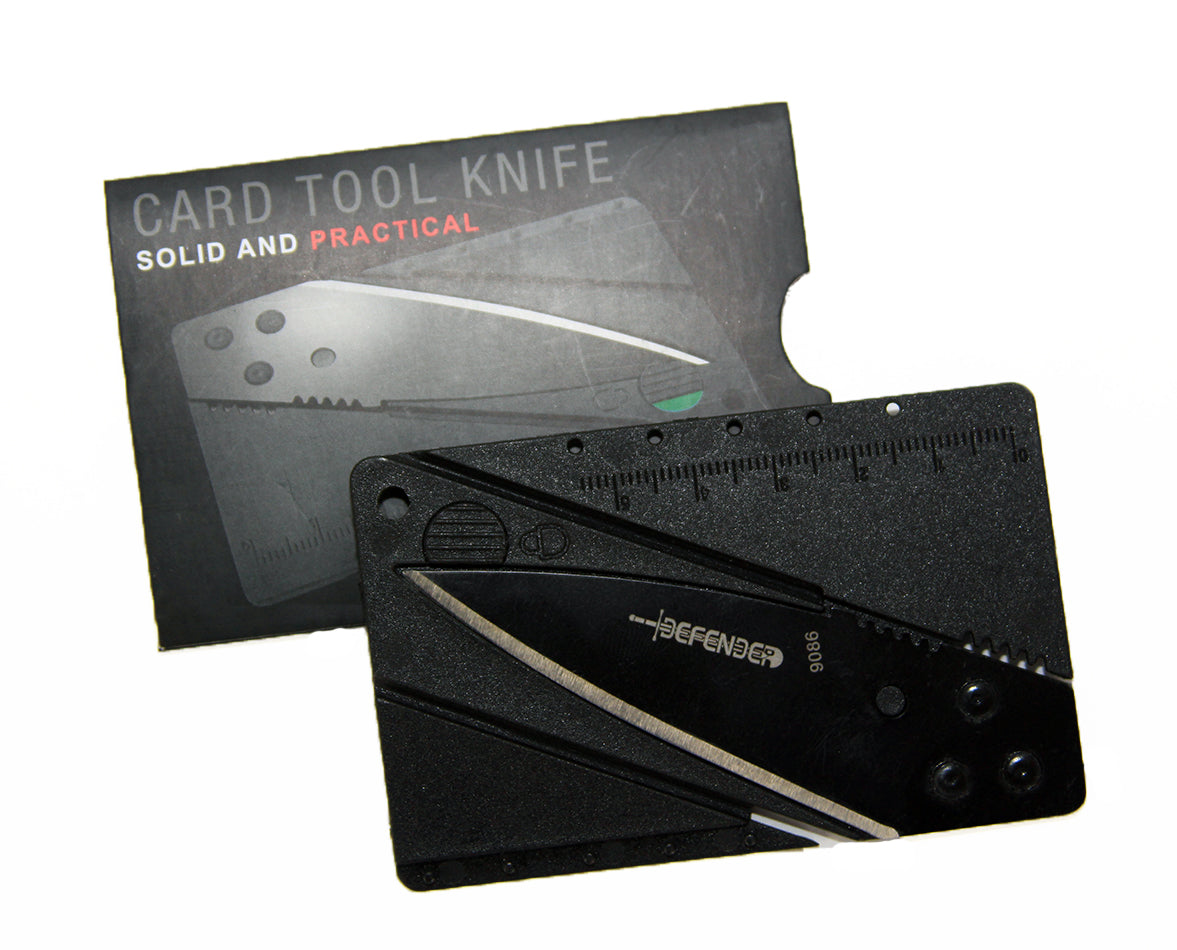 6" Card Sized Practical Folding Knife Black