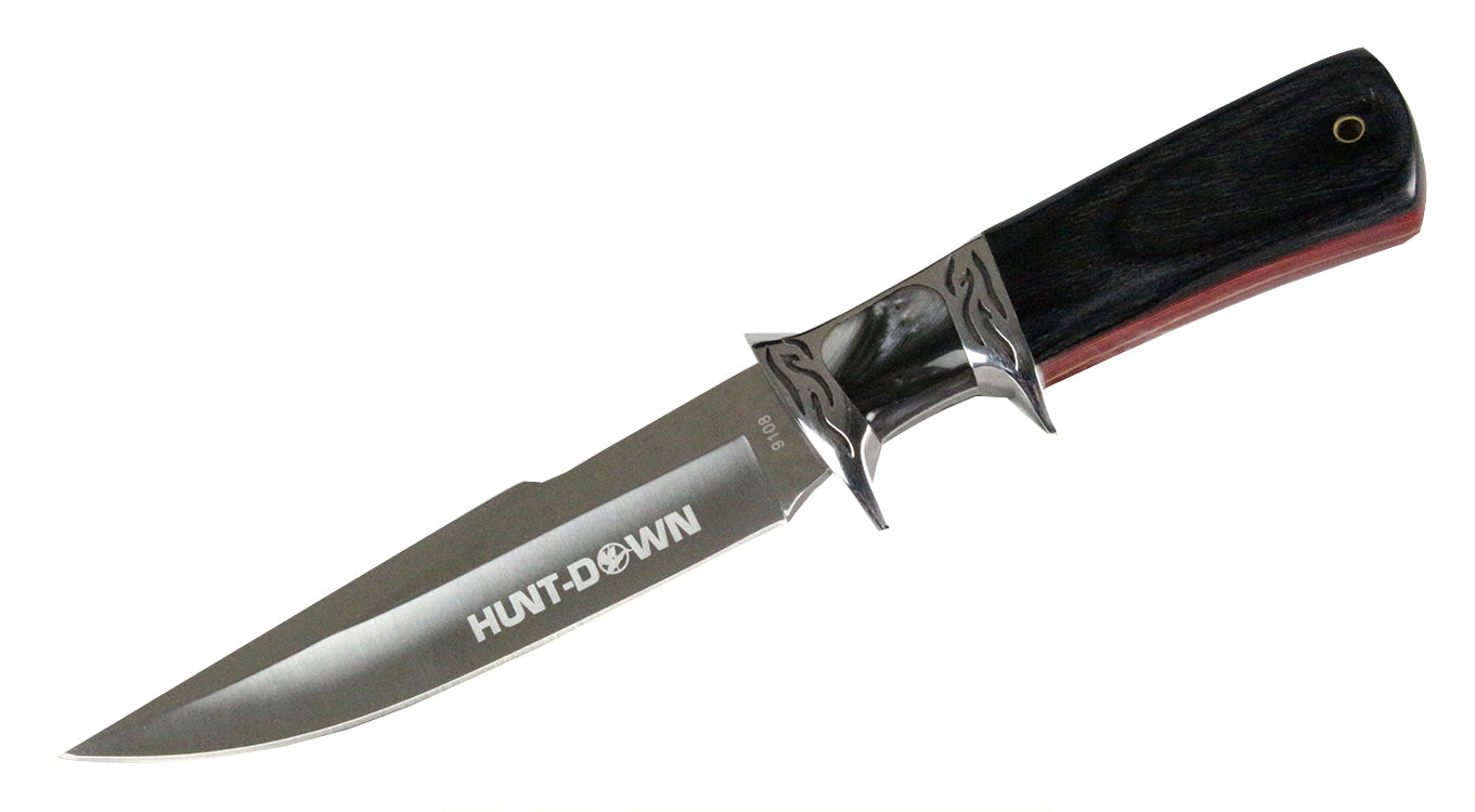 10" Hunt-Down Fixed Blade Knife with Leather Sheath