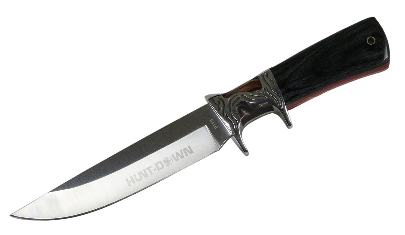 10.5" Hunt-Down Sporting Knife with Leather Sheath