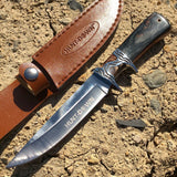 10.5" Hunt-Down Sporting Knife with Leather Sheath