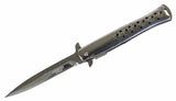 9.5" Defender Xtreme Spring Assisted Folding Knife Reflective Metal