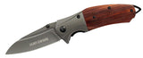 9" Hunt-Down Spring Assisted Wood Handle Knife with Belt Clip
