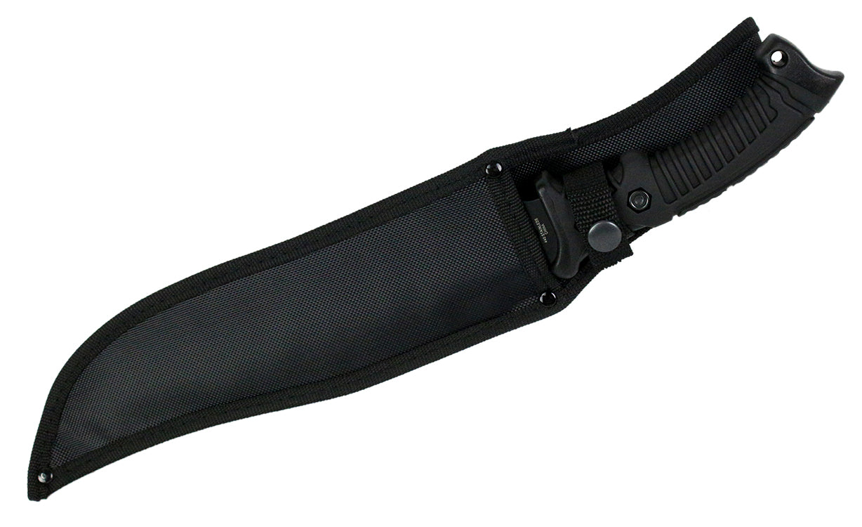 16" Defender Xtreme Full Tang Hunting Knife with Black Rubber Handle