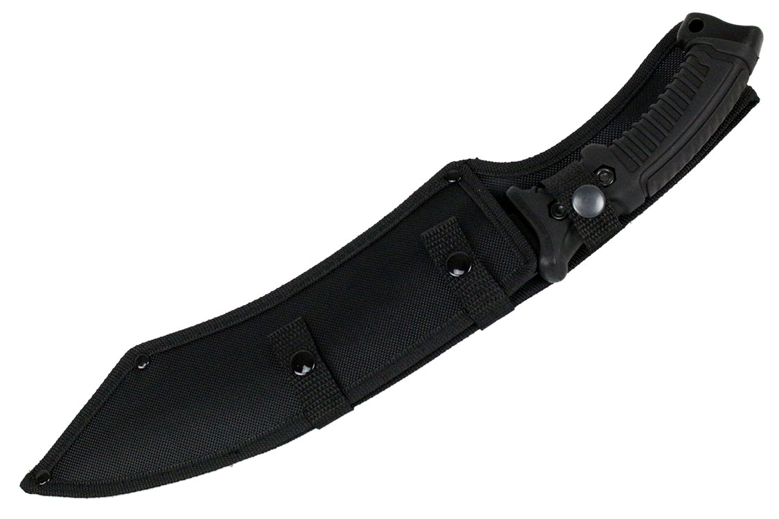 16" Hunt-Down Full Tang Hunting Knife with Black Rubber Handle