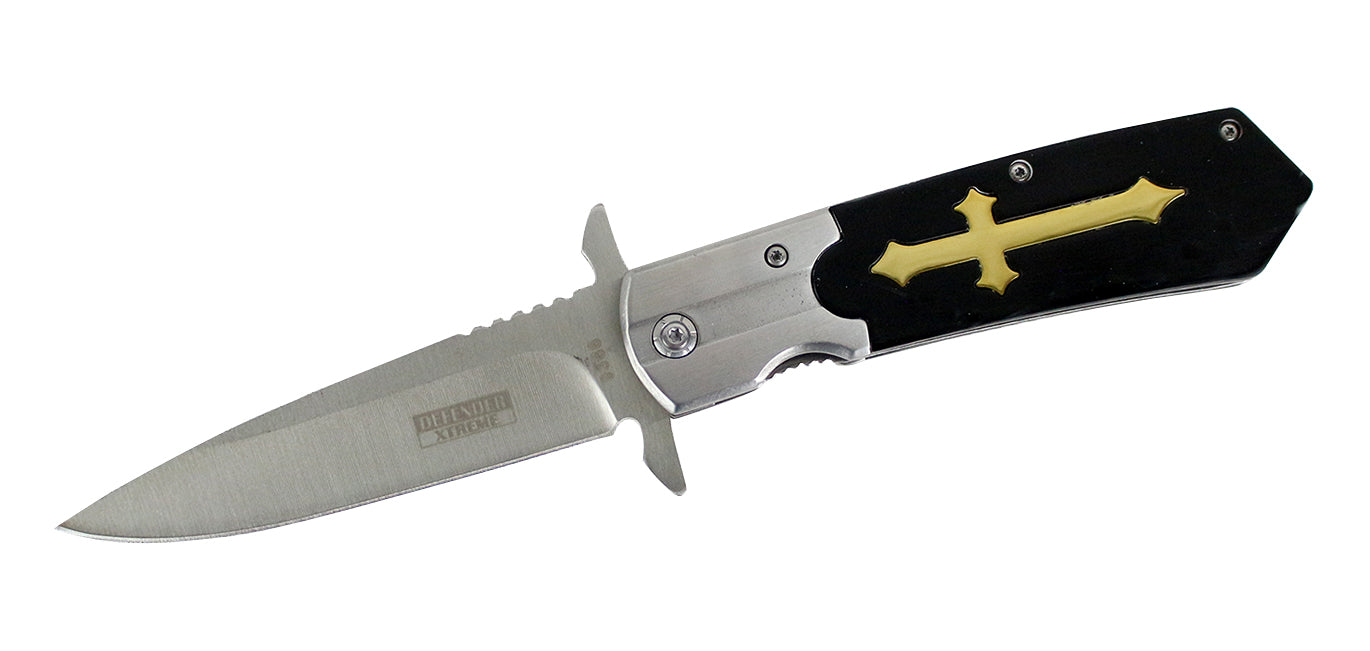 9" Defender Xtreme Spring Assisted Knife with Blackwood Handle