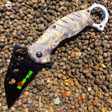 7.5" Zomb War Spring Assisted Tanto Knife with 420 Friendly Handle and Fore Finger Grip