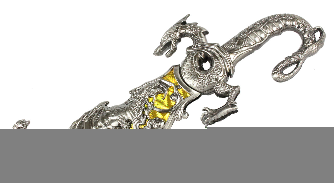 17" Collectible Fantasy Yellow Dragon Dagger