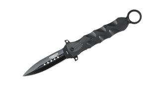 10" Defender Extreme Spring Assisted Black Knife with Stainless Steel Blade
